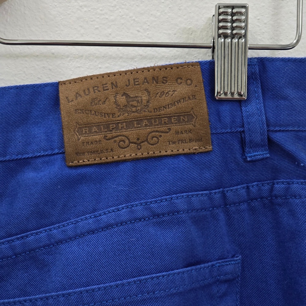 Lauren Ralph Lauren Blue Cotton Cropped Capri Pants Straight Leg Womens 10 - Picture 6 of 6